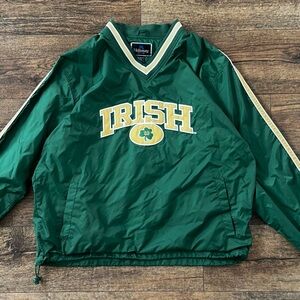 VINTAGE 90s Holloway Notre Dame Fighting Irish  Windbreaker Pullover Size Large